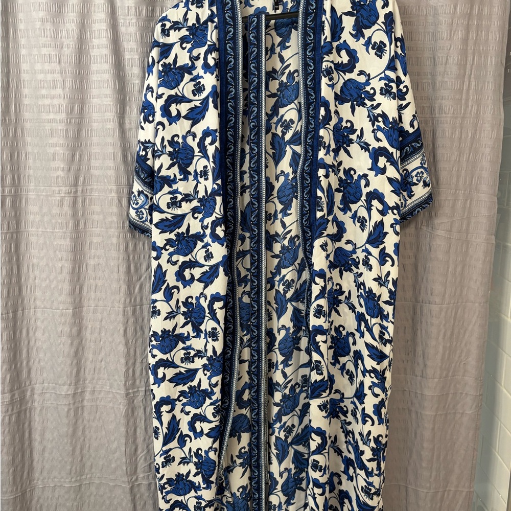 BCBGMaxAzria Blue and White Floral Dress